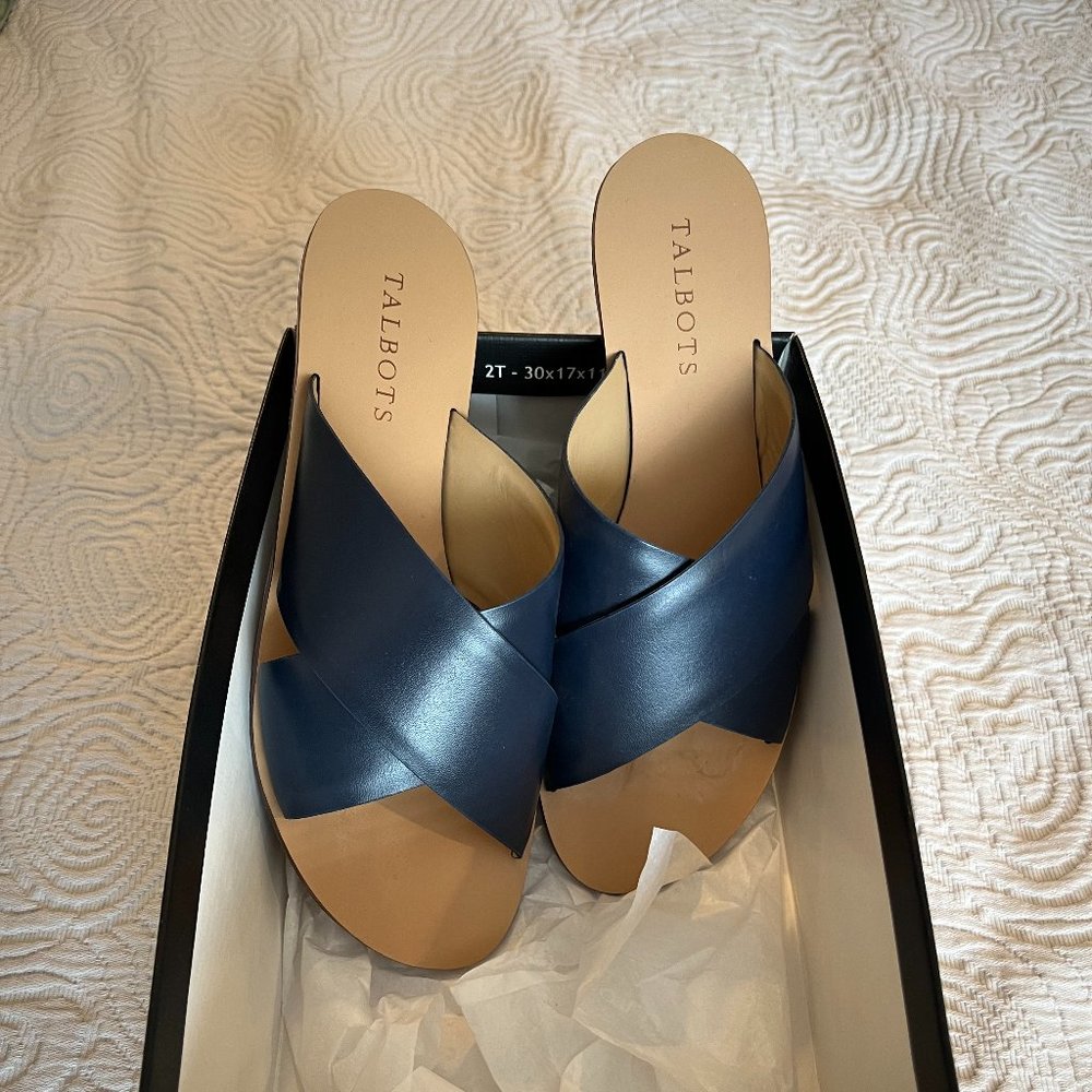 Talbots Hannah X Cross Sandals in Indigo Blue